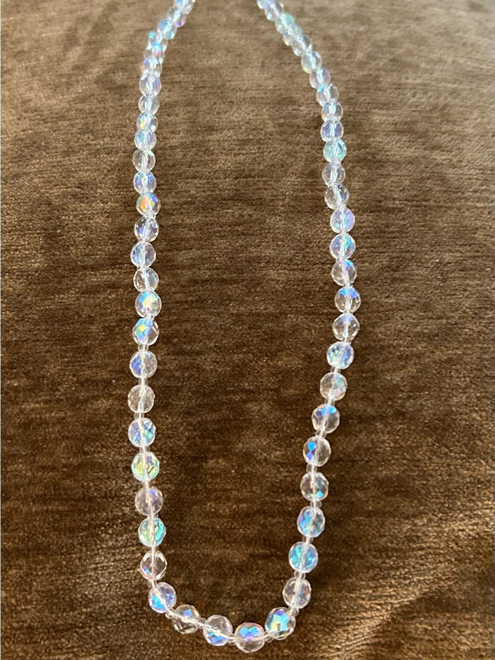 Crystal Aurora Borealis Bead Necklace - Clear